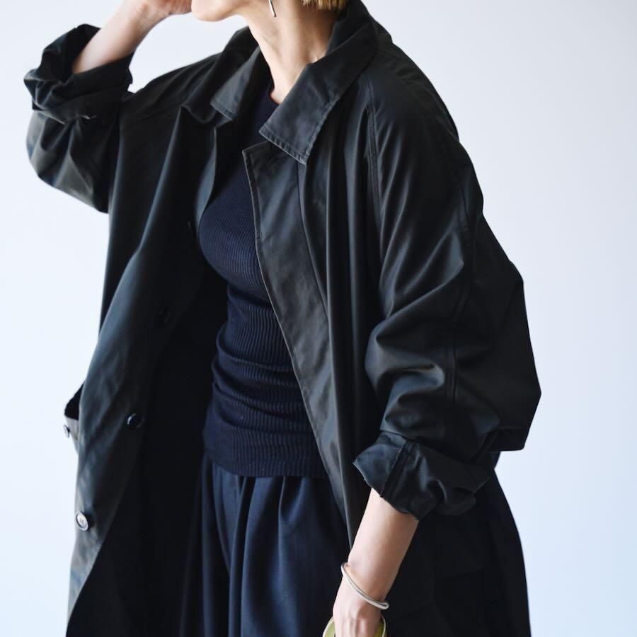 HTS（エイチティーエス）COTTON NYLON BALMACAAN COAT WITH GUSSETED