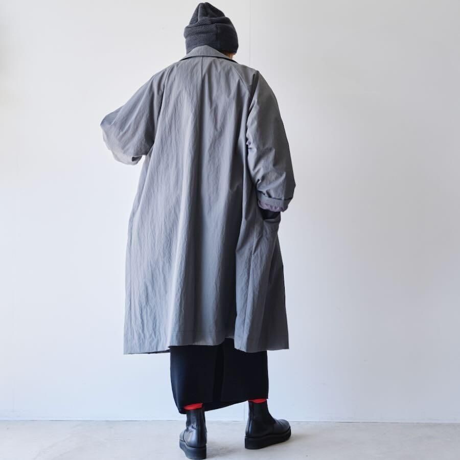 holk（ホーク）paper shell taffeta balmacaan coat