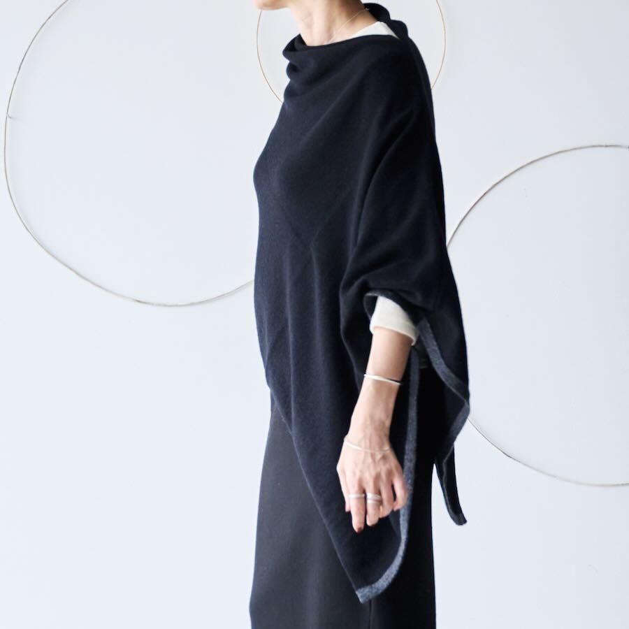 美品】maison de soil CASHMERE PLAIN PONCHO 美品】maison de soil