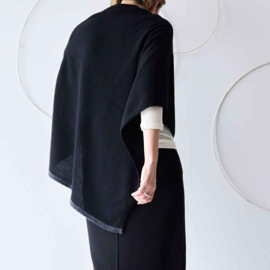 【美品】maison de soil　CASHMERE PLAIN PONCHO maison de soil（メゾンドソイル）MERINO WOOL/CASHMERE PLAIN