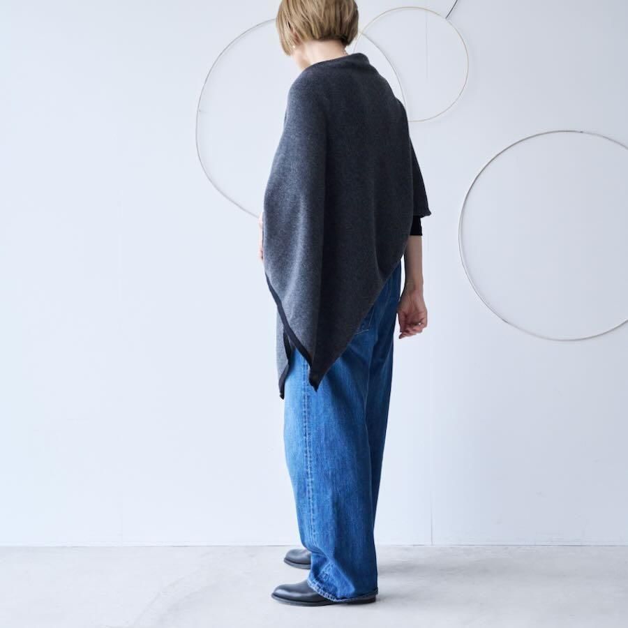 maison de soil（メゾンドソイル）MERINO WOOL/CASHMERE PLAIN PONCHO