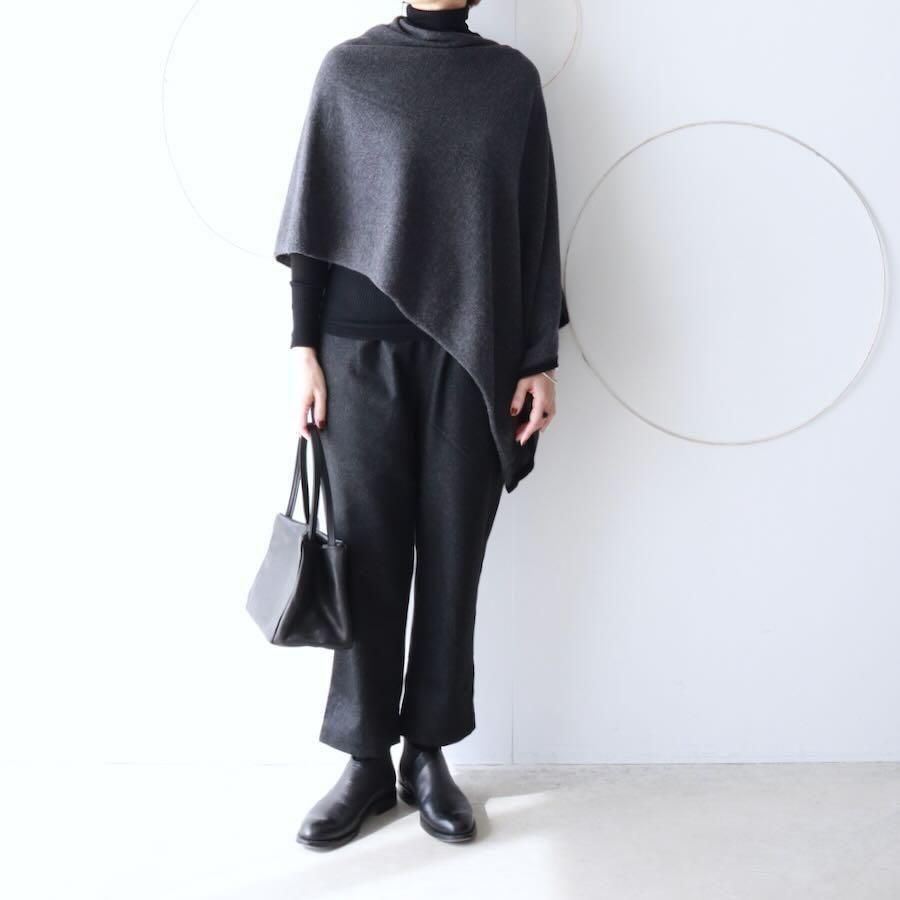 【美品】maison de soil　CASHMERE PLAIN PONCHO maison de soil（メゾンドソイル）MERINO WOOL/CASHMERE PLAIN