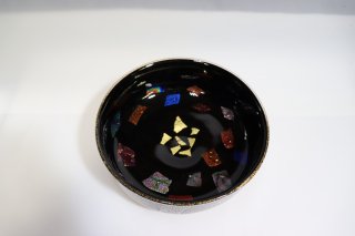 工芸ガラス 銀彩ダイクロ 平鉢