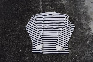 MAGIC NUMBER / HEAVY WEIGHT BASQUE BORDER L/S TEE(WHITE×NAVY)