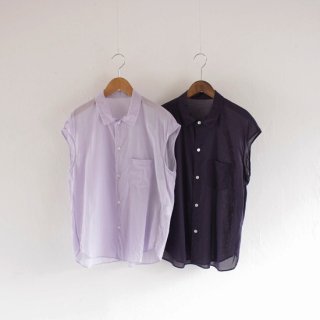 ゴーシュ_WOMEN'S  80/1ローン・ダイ フレンチスリーブシャツ (2 COLORS)