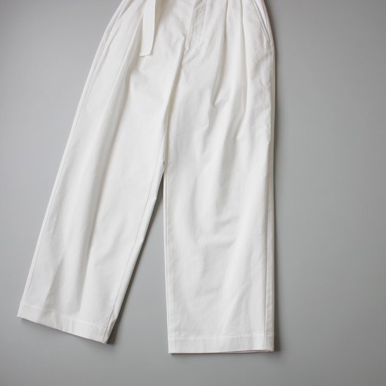 WIRROW Cotton chino belted tuck pants (2 COLORS) - DIMPLE