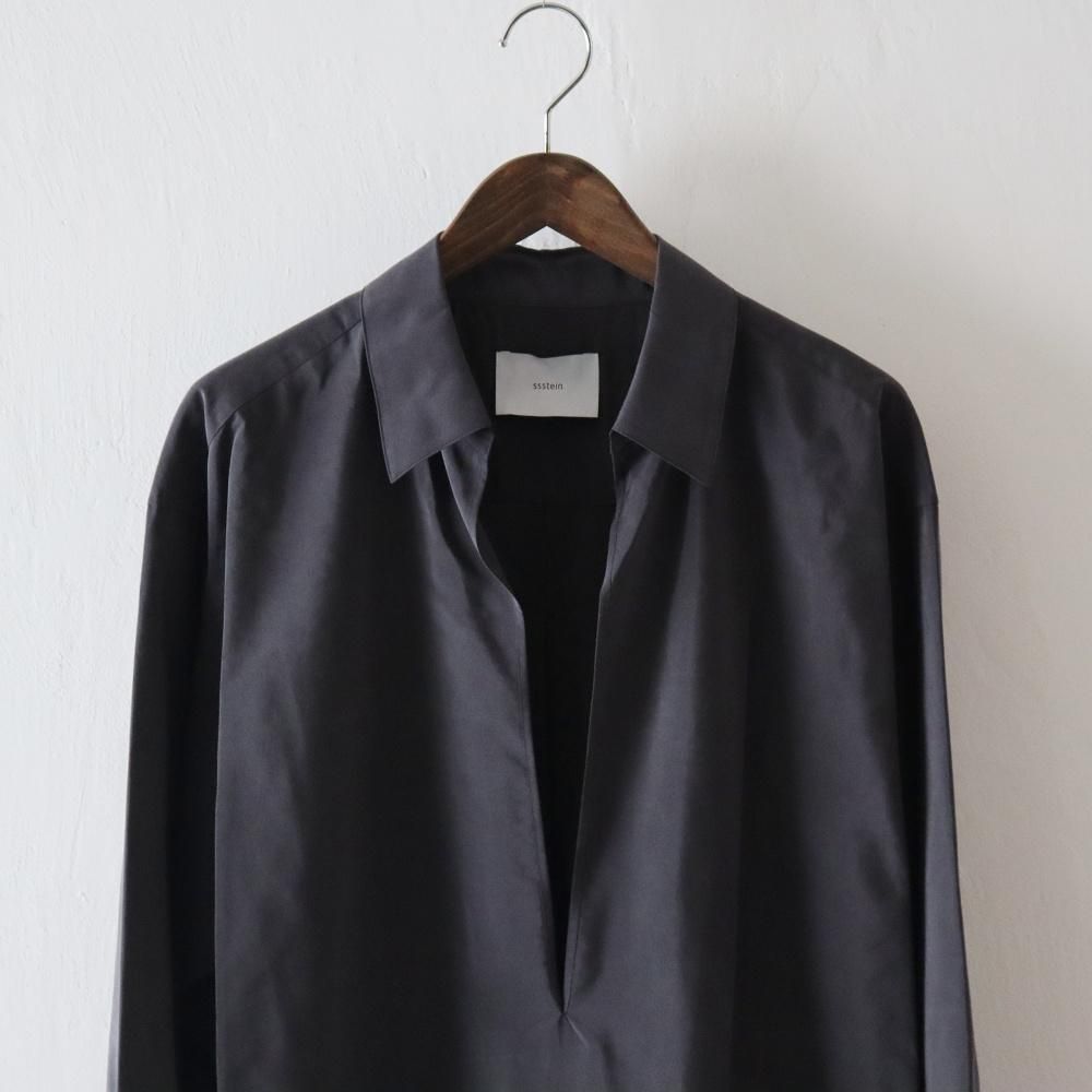 ssstein_MEN'S SILK NYLON SKIPPER SHIRT - DIMPLE ssstein_MEN'S SILK NYLON SKIPPER SHIRT - DIMPLE