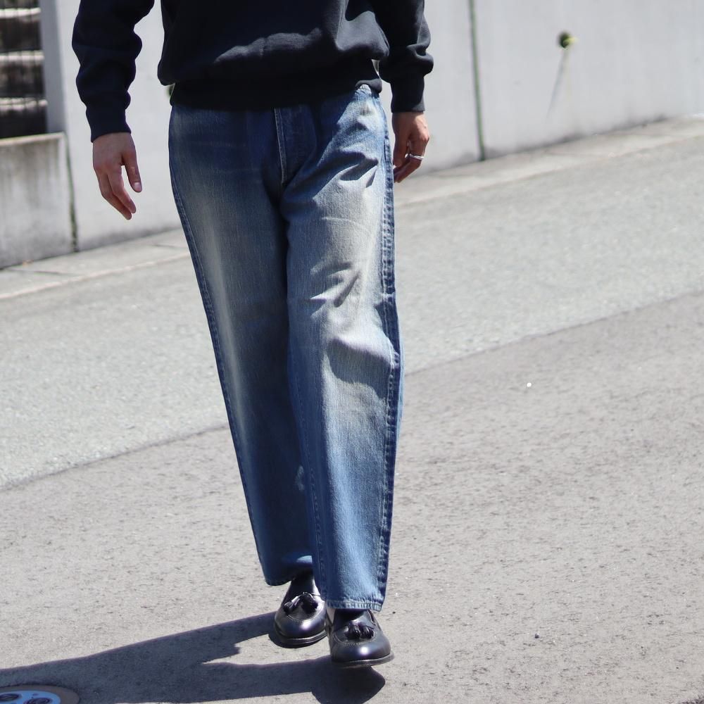 A.PRESSE No.22 Washed Wide Denim Pants - DIMPLE A.PRESSE No.22 Washed Wide Denim Pants - DIMPLE