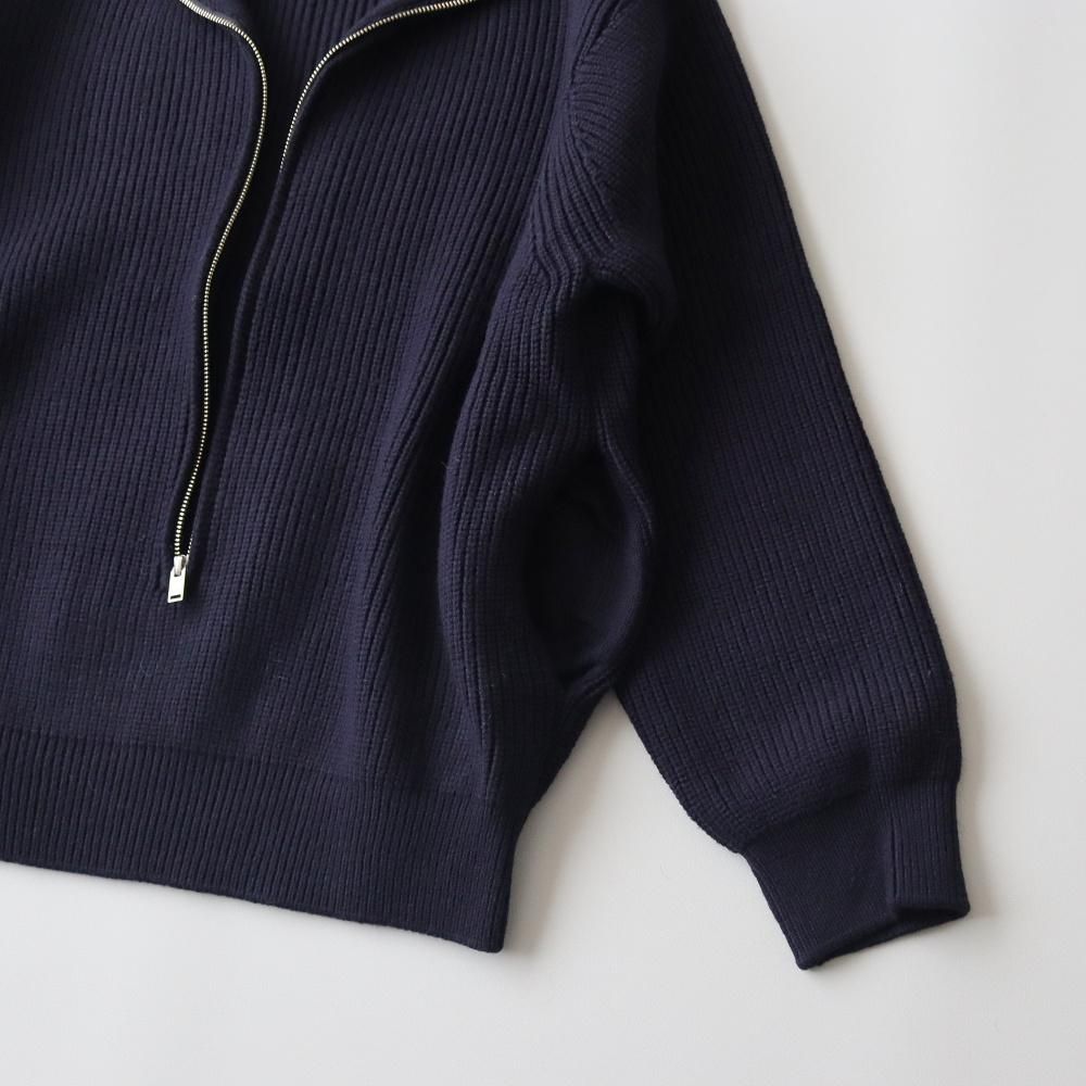 YOKE_MEN'S 3/4 FRONT ZIP HIGHNECK RIB SWEATER (2 COLORS YOKE_MEN'S 3/4 FRONT ZIP HIGHNECK RIB SWEATER (2 COLORS