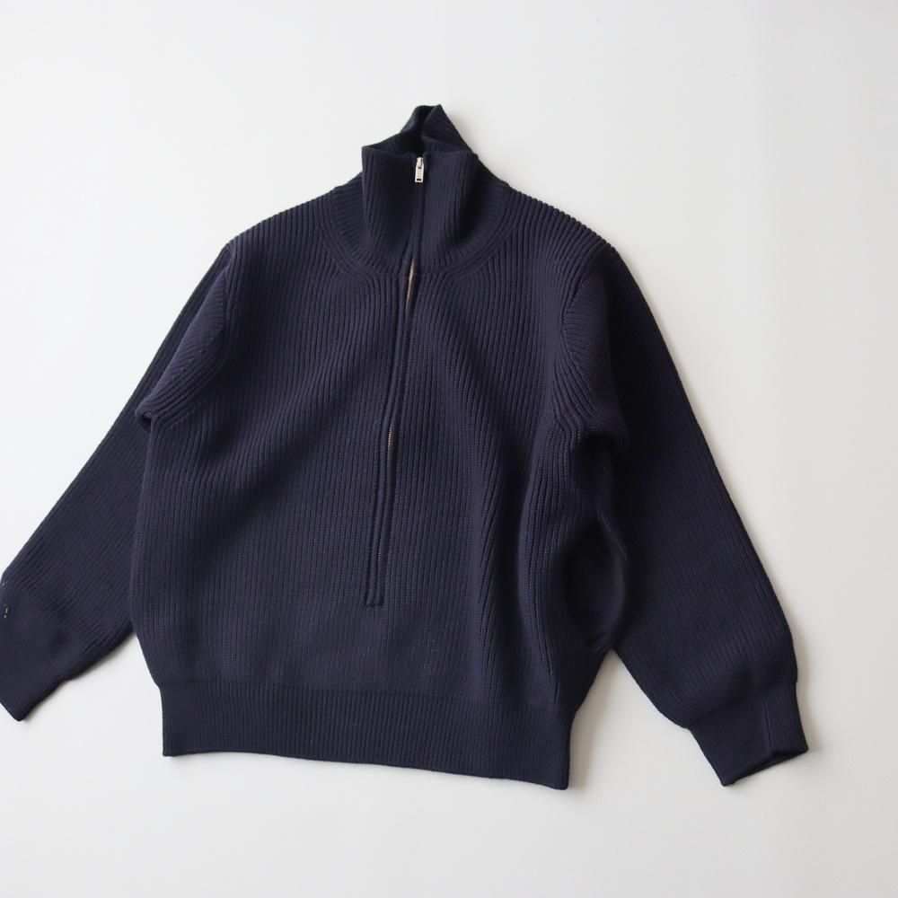 YOKE_MEN'S 3/4 FRONT ZIP HIGHNECK RIB SWEATER (2 COLORS YOKE_MEN'S 3/4 FRONT ZIP HIGHNECK RIB SWEATER (2 COLORS