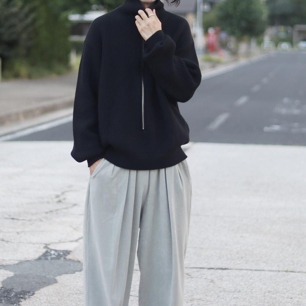 YOKE_MEN'S 3/4 FRONT ZIP HIGHNECK RIB SWEATER (2 COLORS YOKE_MEN'S 3/4 FRONT ZIP HIGHNECK RIB SWEATER (2 COLORS