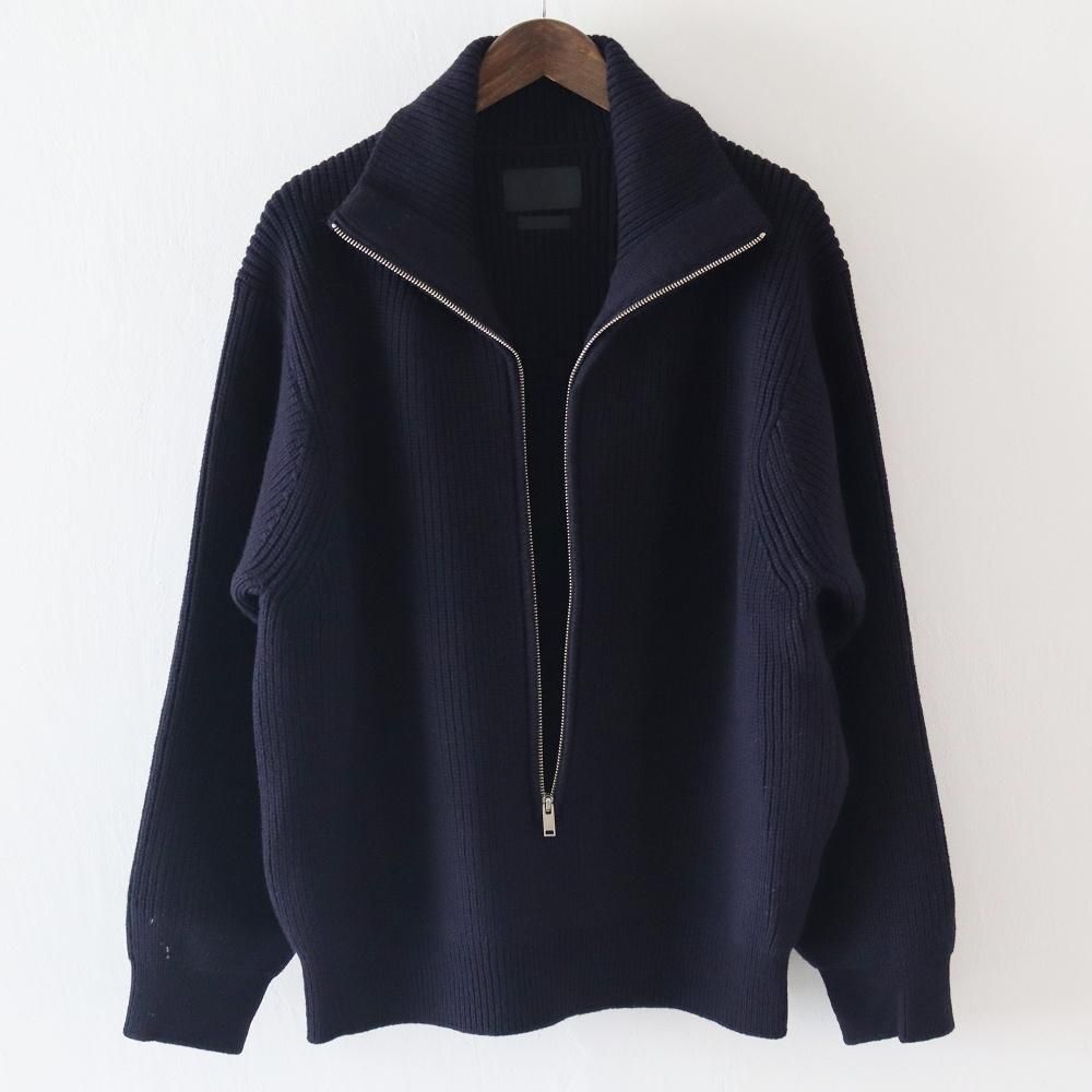 YOKE_MEN'S 3/4 FRONT ZIP HIGHNECK RIB SWEATER (2 COLORS YOKE_MEN'S 3/4 FRONT ZIP HIGHNECK RIB SWEATER (2 COLORS