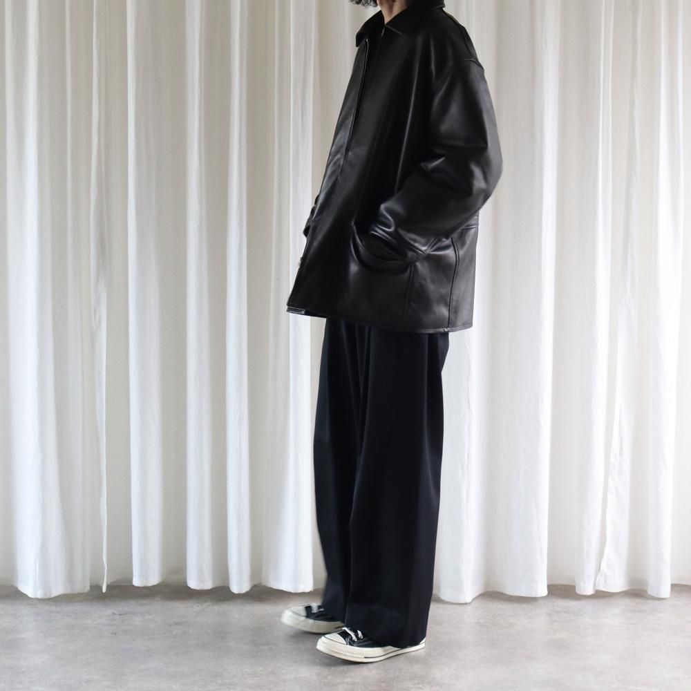 ssstein_MEN'S W/SI SATIN TWIST SEAM WIDE EASY TROUSERS - DIMPLE ssstein_MEN'S W/SI SATIN TWIST SEAM WIDE EASY TROUSERS - DIMPLE