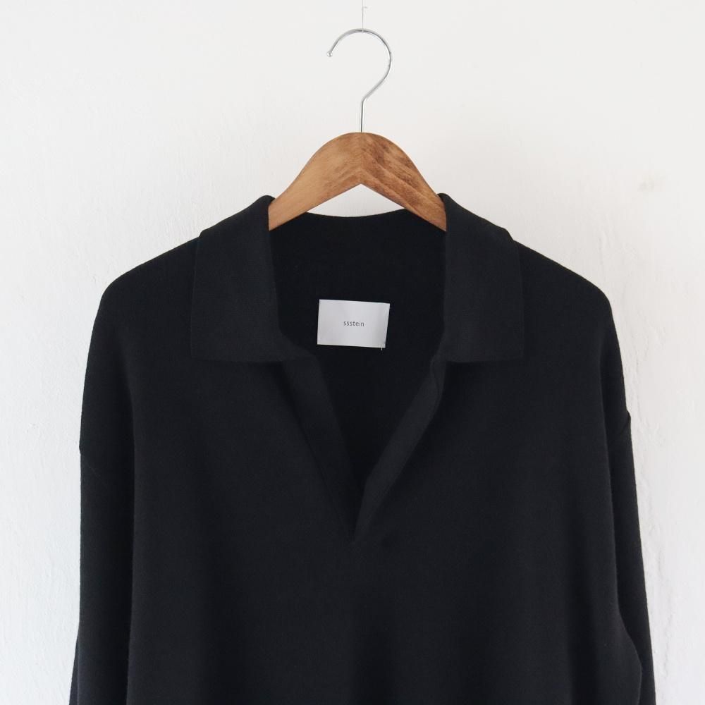 トップス ssstein/Cotton Cashmere Knit Skipper LS ssstein COTTON CASHMERE KNIT SKIPPER LS - DIMPLE