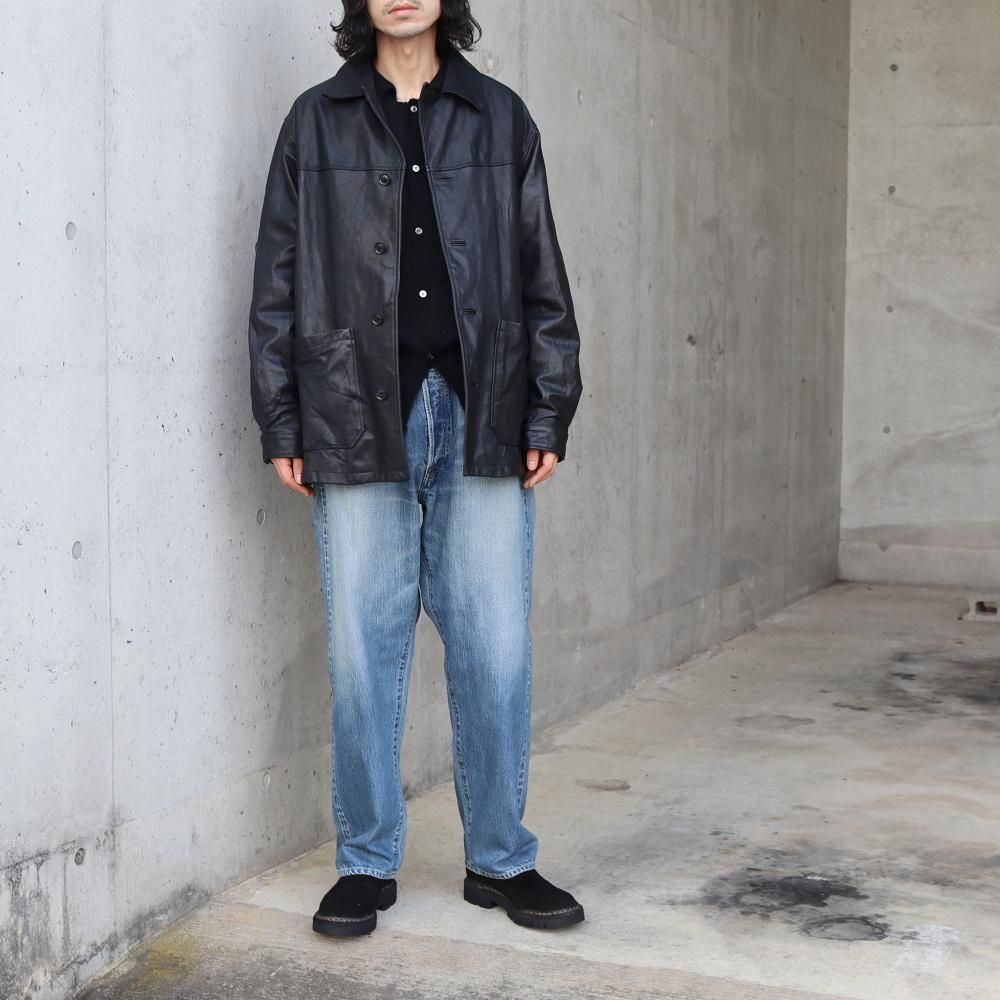YOKE_MEN'S GOAT LEATHER CAR COAT - DIMPLE YOKE_MEN'S GOAT LEATHER CAR COAT - DIMPLE