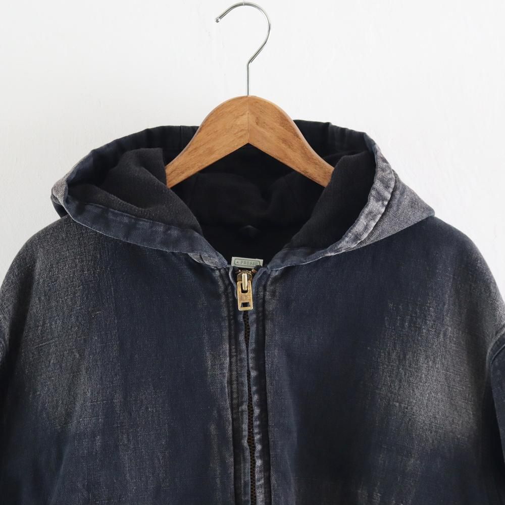 A.PRESSE Silk Linen Hooded Parka - DIMPLE