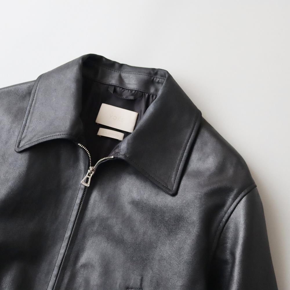 YOKE_MEN'S LEATHER ZIP BLOUSON - DIMPLE YOKE_MEN'S LEATHER ZIP BLOUSON - DIMPLE