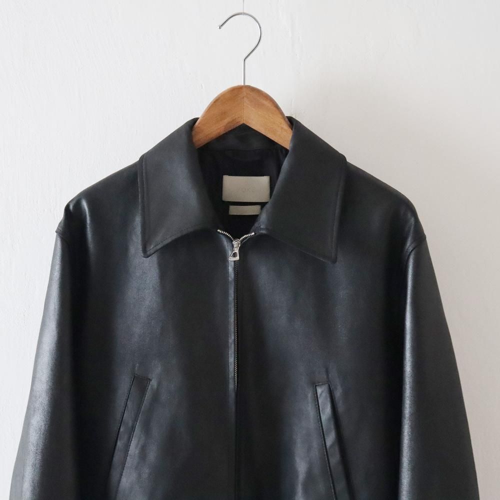 YOKE_MEN'S LEATHER ZIP BLOUSON - DIMPLE YOKE_MEN'S LEATHER ZIP BLOUSON - DIMPLE