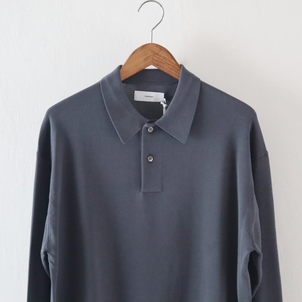 【未使用】Graphpaper Knit Oversized L/S Polo Graphpaper / HIGH GAUGE KNIT OVERSIZED L/S POLO (C.GRAY