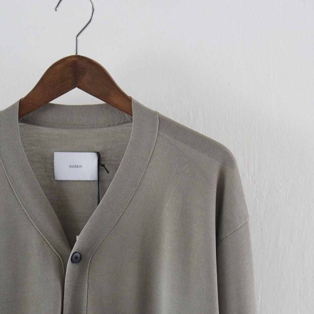 ssstein WOOL SILK KNIT TUCKED CARDIGAN - DIMPLE