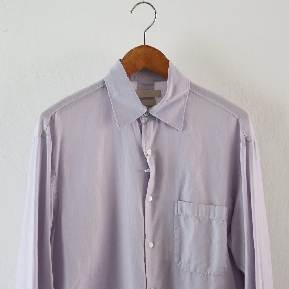YOKE_MEN'S GARMENT DYED COTTON SILK TWILL SHIRT (2 COLORS YOKE_MEN'S GARMENT DYED COTTON SILK TWILL SHIRT (2 COLORS