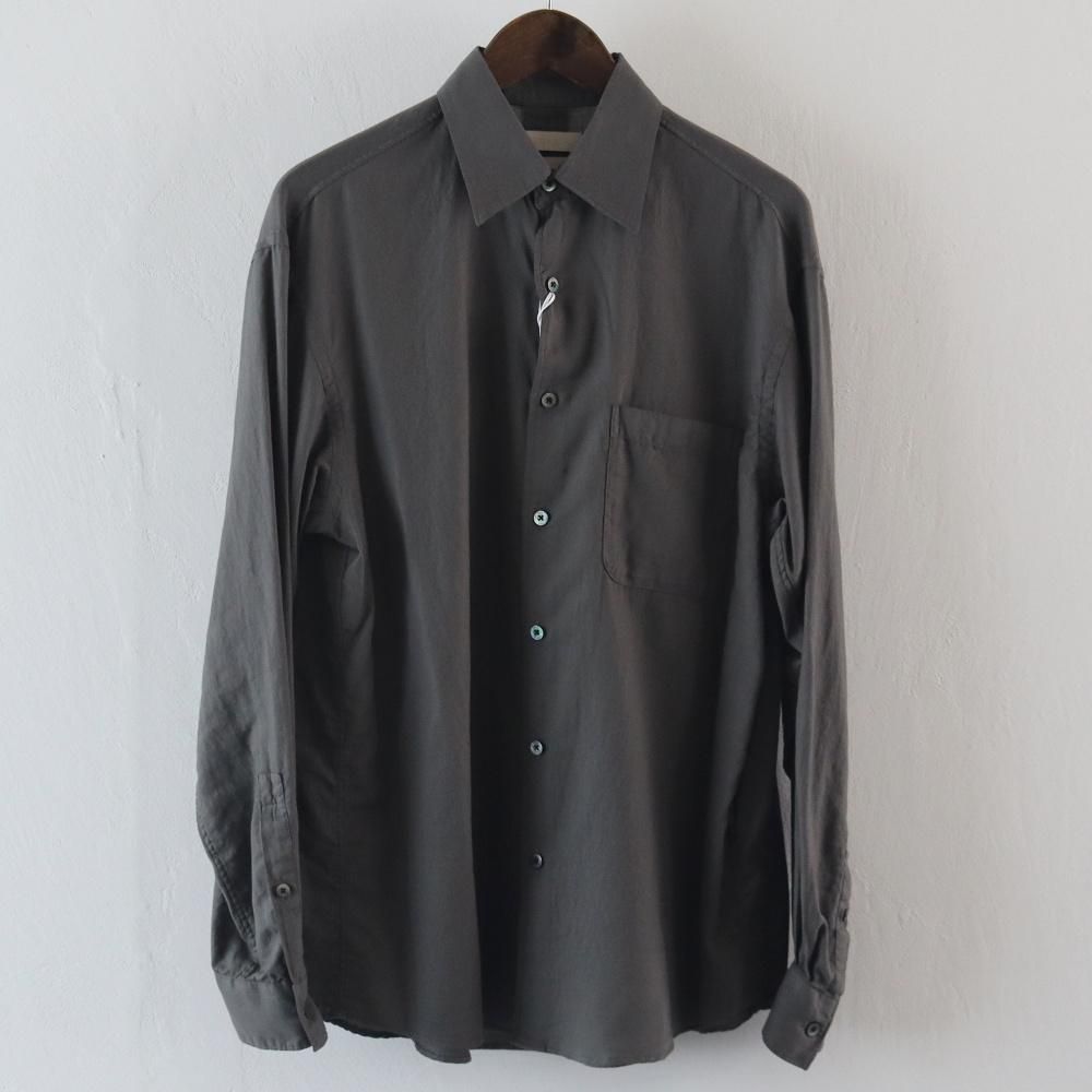 YOKE_MEN'S GARMENT DYED COTTON SILK TWILL SHIRT (2 COLORS