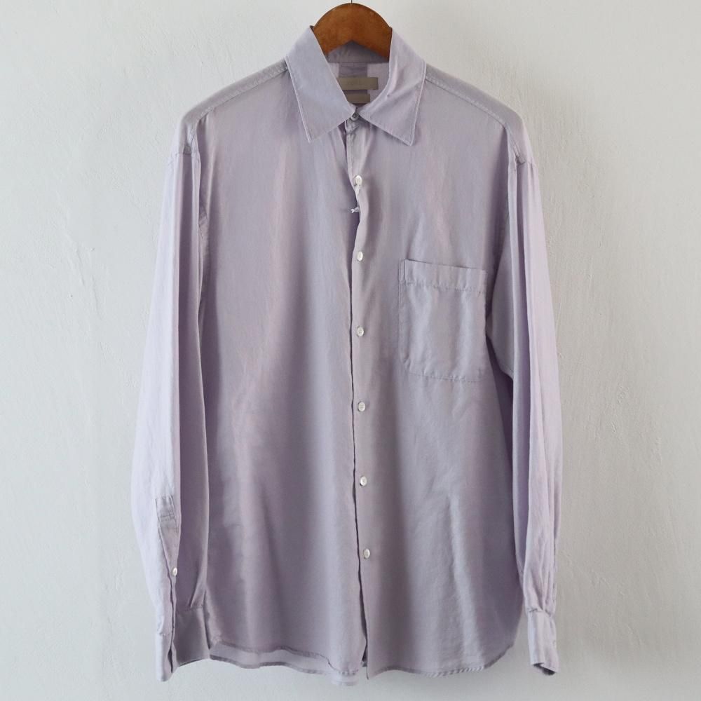 YOKE_WOMEN'S  GARMENT DYED COTTON SILK TWILL SHIRT (2 COLORS)