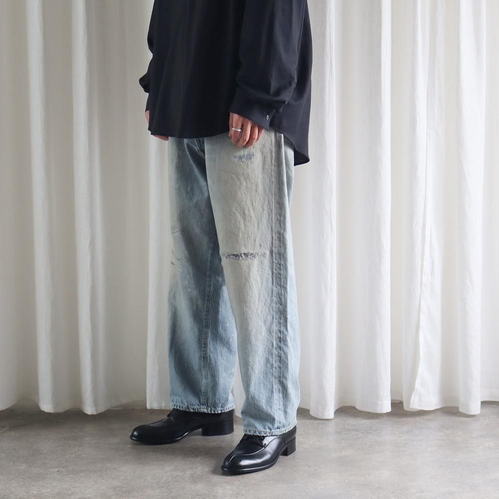 A.PRESSE No.37 Washed Wide Denim Pants - DIMPLE A.PRESSE No.37 Washed Wide Denim Pants - DIMPLE