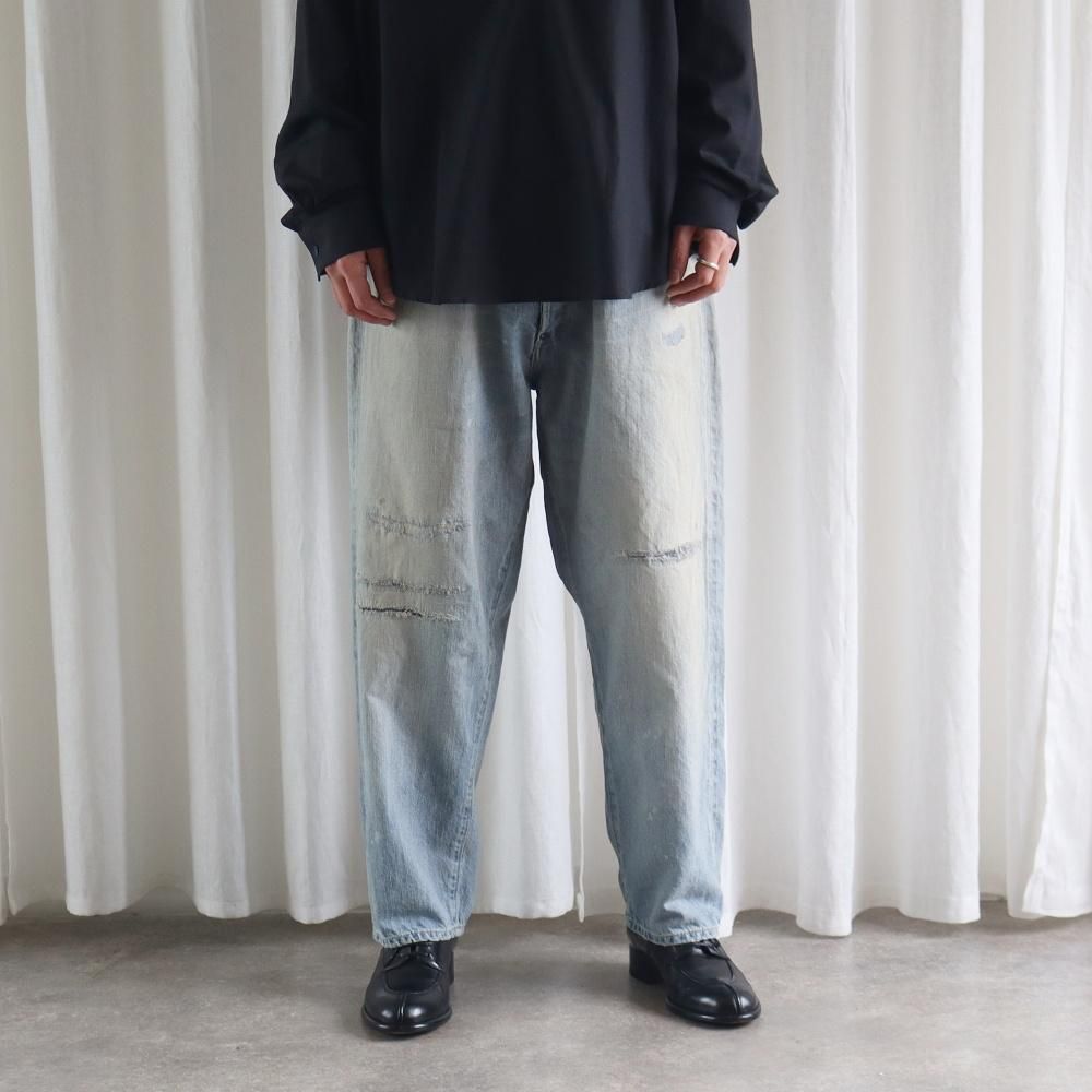 A.PRESSE No.37 Washed Wide Denim Pants - DIMPLE A.PRESSE No.37 Washed Wide Denim Pants - DIMPLE