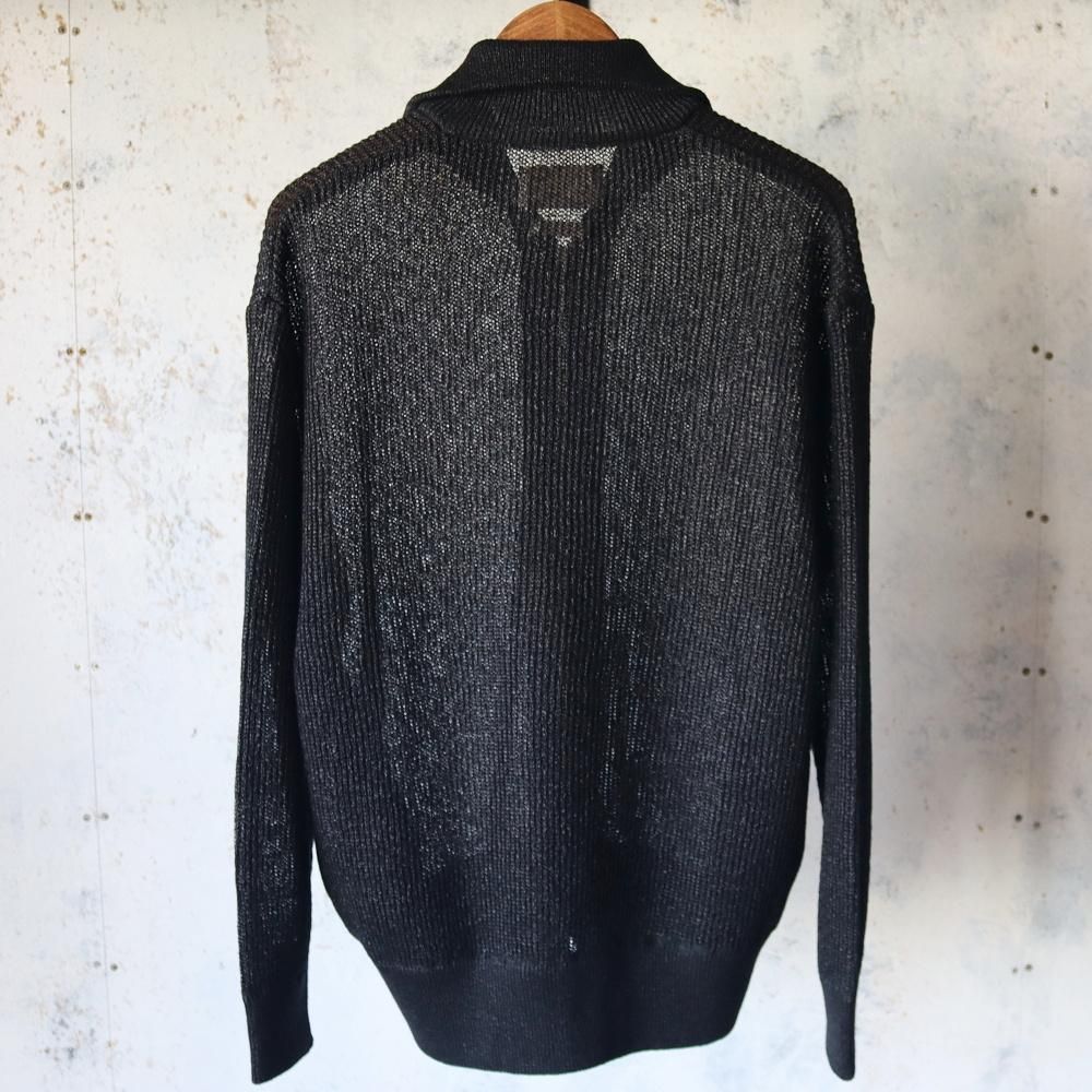 YOKE WASHI RAYON SHEER DS ニット 6470T YOKE_MEN'S WASHI RAYON SHEER DRIVERS KNIT - DIMPLE