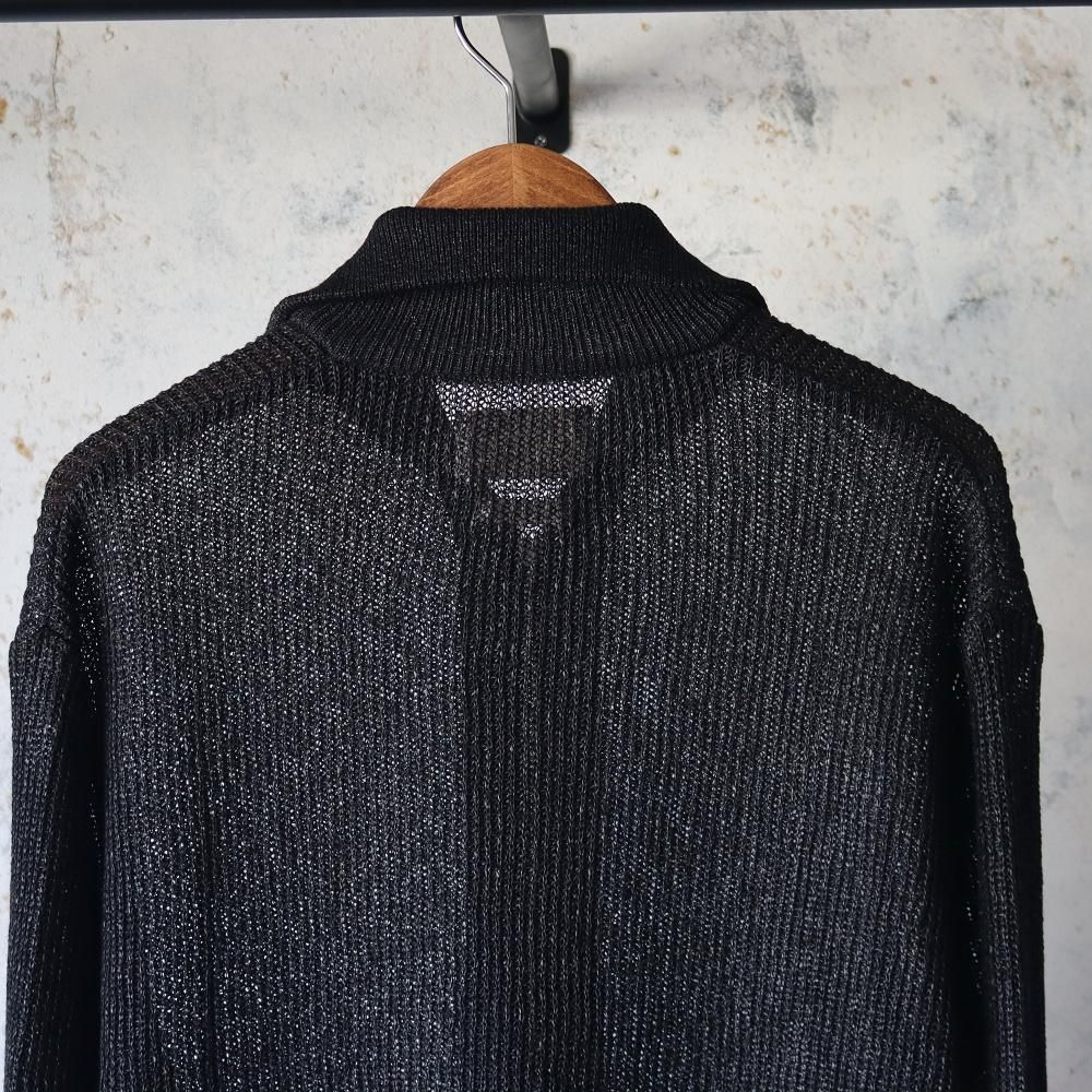 YOKE WASHI RAYON SHEER DS ニット 6470T YOKE_MEN'S WASHI RAYON SHEER DRIVERS KNIT - DIMPLE