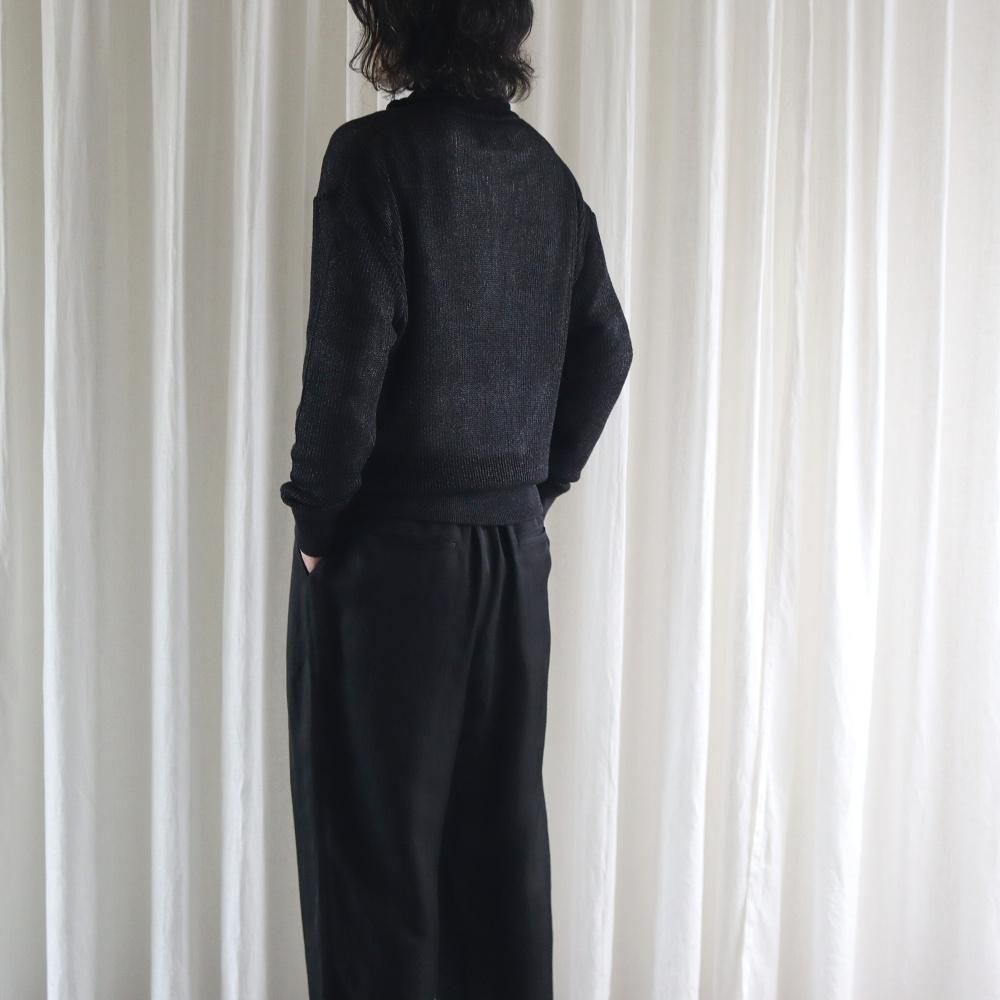 YOKE WASHI RAYON SHEER DS ニット 6470T YOKE_MEN'S WASHI RAYON SHEER DRIVERS KNIT - DIMPLE