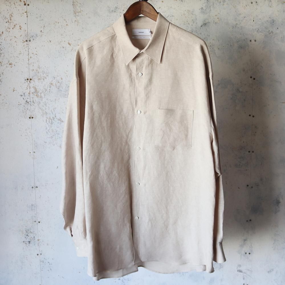 トップス Graphpaper Linen Cupro L/S Oversized 2 Graphpaper Linen Cupro L/S Oversized Regular Collar Shirt (2