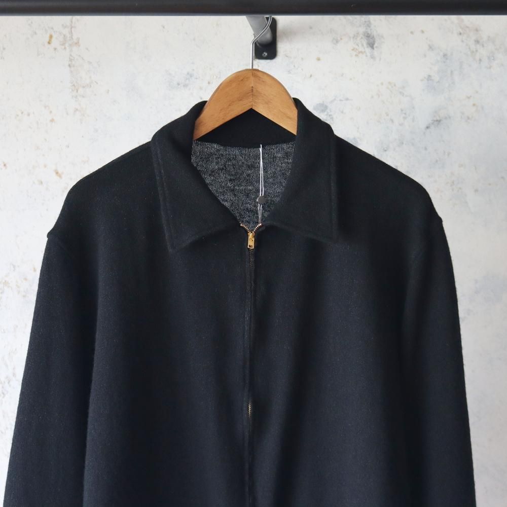 COMOLI 25SS ウール和紙ジップショートジャケット size3 COMOLI] コモリ ウール和紙 ジップショートジャケット (BLACK