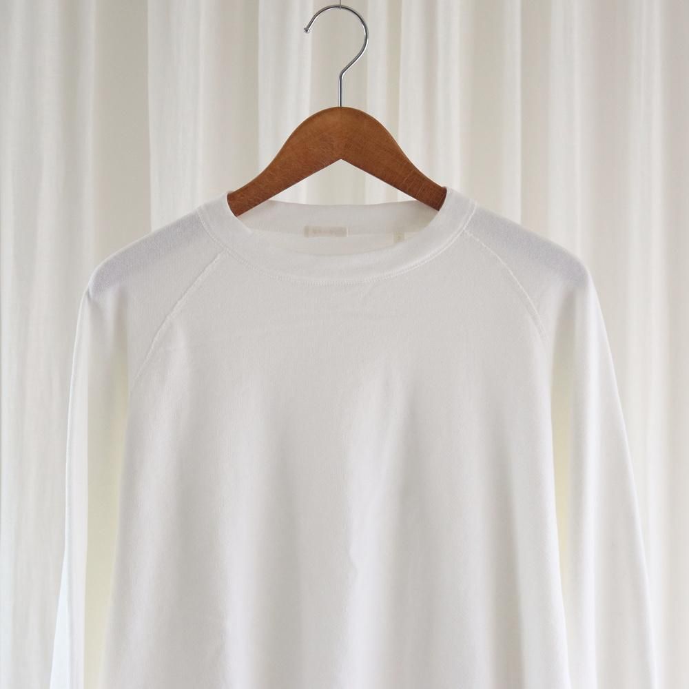 25ss COMOLI(コモリ) LWコットン裏毛 クルーネック WHITE 3 COMOLI LW コットン裏毛 クルーネック, White – Navyblue