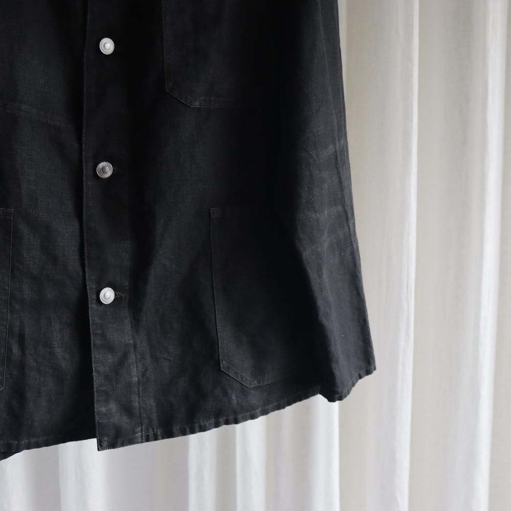 A.PRESSE Vintage Black Linen Coverall – unexpected store