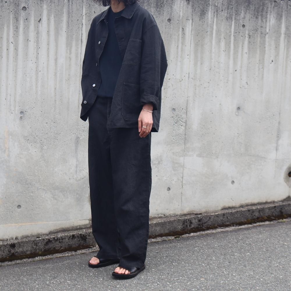 A.PRESSE Vintage Black Linen Coverall - DIMPLE