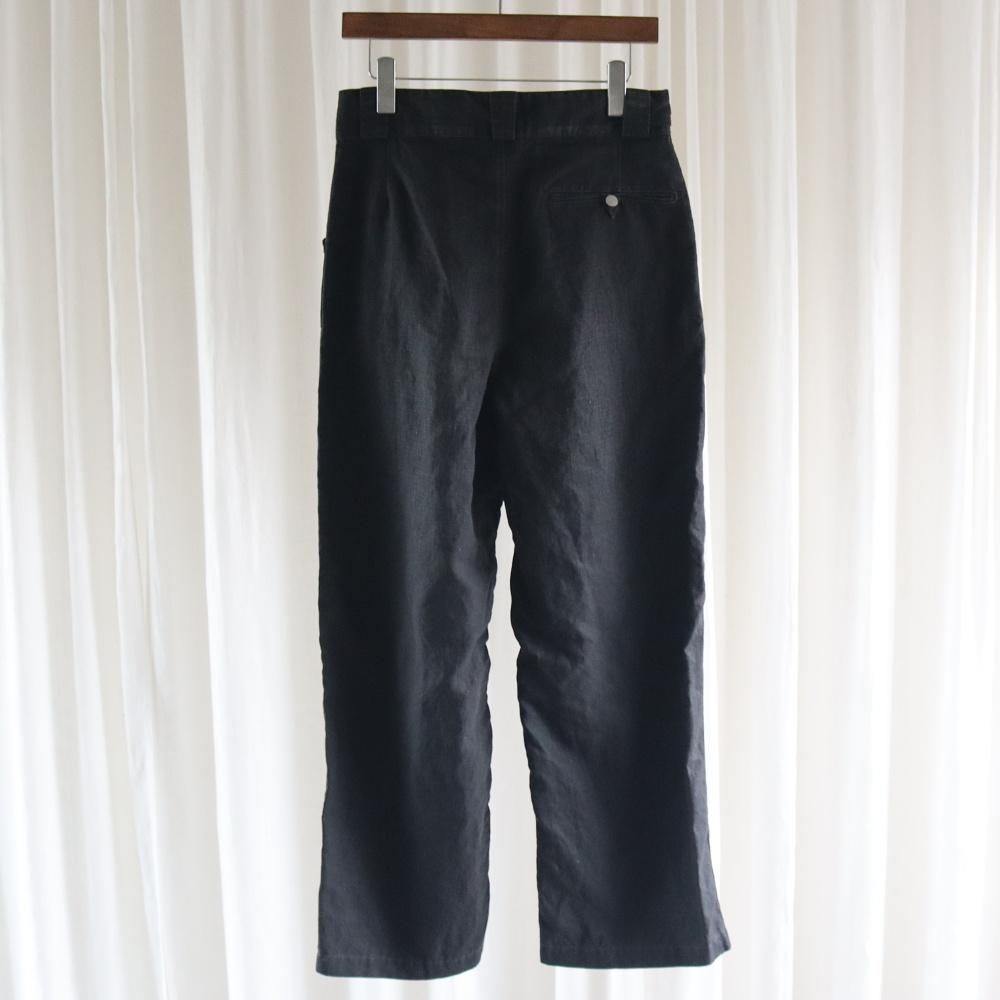 【A.PRESSE】Vintage Black Linen Trousers A.PRESSE Vintage Black Linen Trousers - DIMPLE