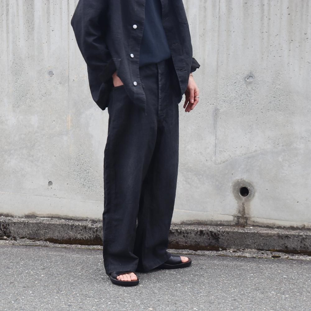 【A.PRESSE】Vintage Black Linen Trousers A.PRESSE Vintage Black Linen Trousers - DIMPLE