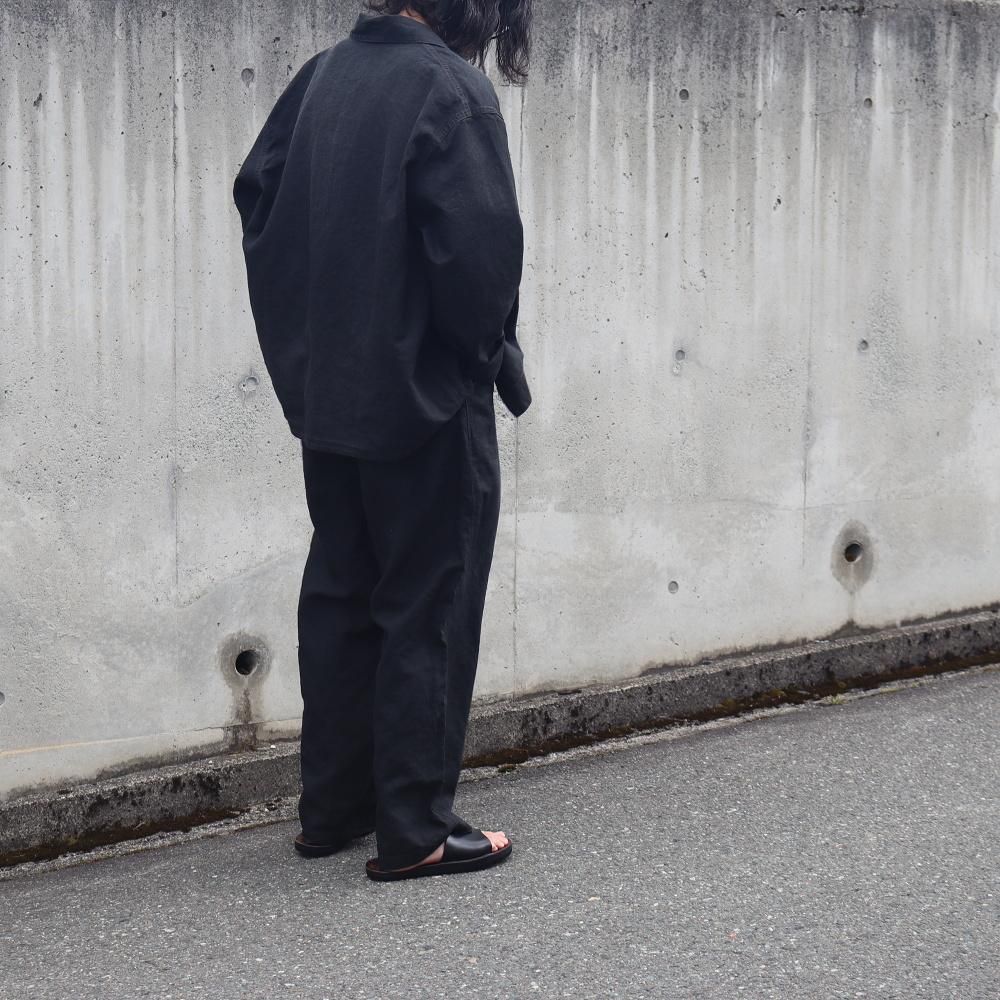 A.PRESSE Vintage Black Linen Trousers - DIMPLE