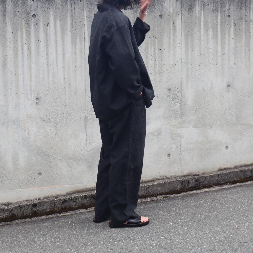 A.PRESSE Vintage Black Linen Trousers - DIMPLE