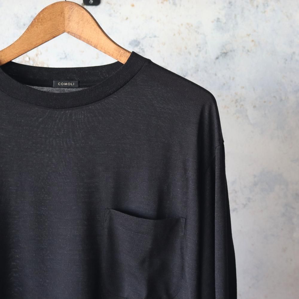 COMOLI サマーウール 長袖Tシャツ - DIMPLE