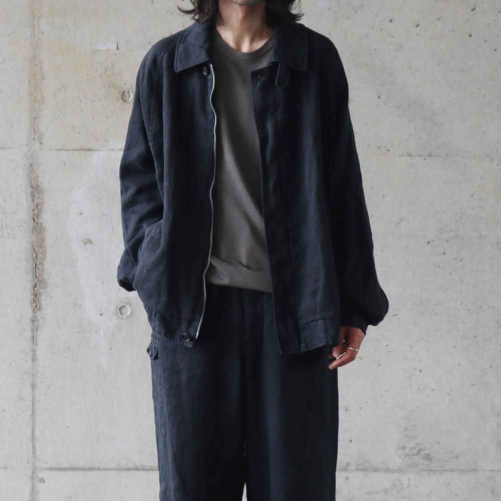 ssstein  HEAVY LINEN HERRINGBONE ZIP JACKET