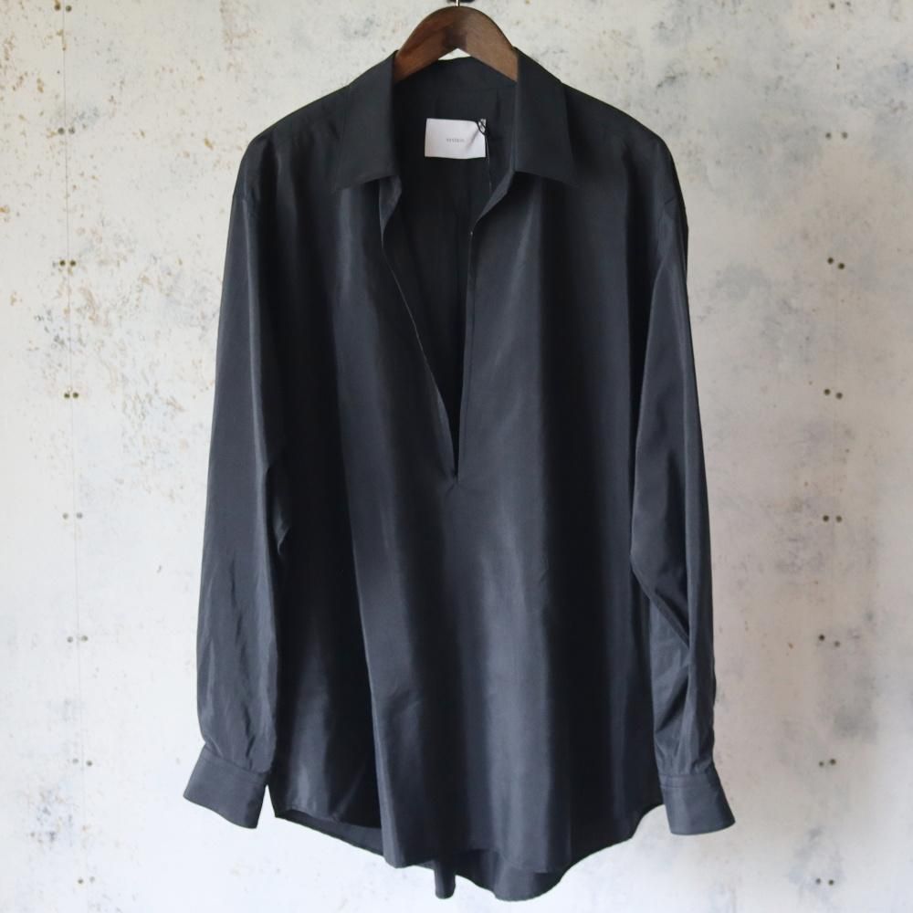 トップス Silk/Nylon Oversized Skipper Shirt ssstein(シュタイン)/SILK/NYLON OVERSIZED SKIPPER SHIRT/BLACK
