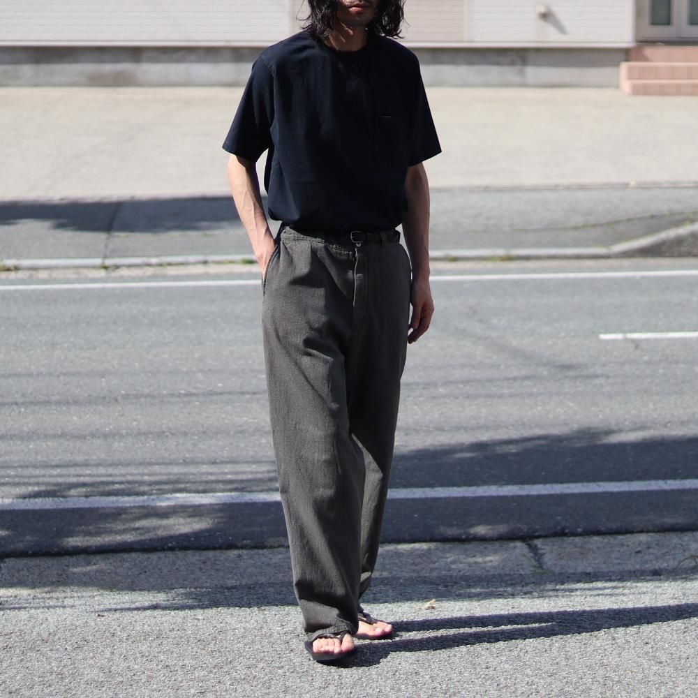A.PRESSE Vintage Black Chambray Work Pants - DIMPLE