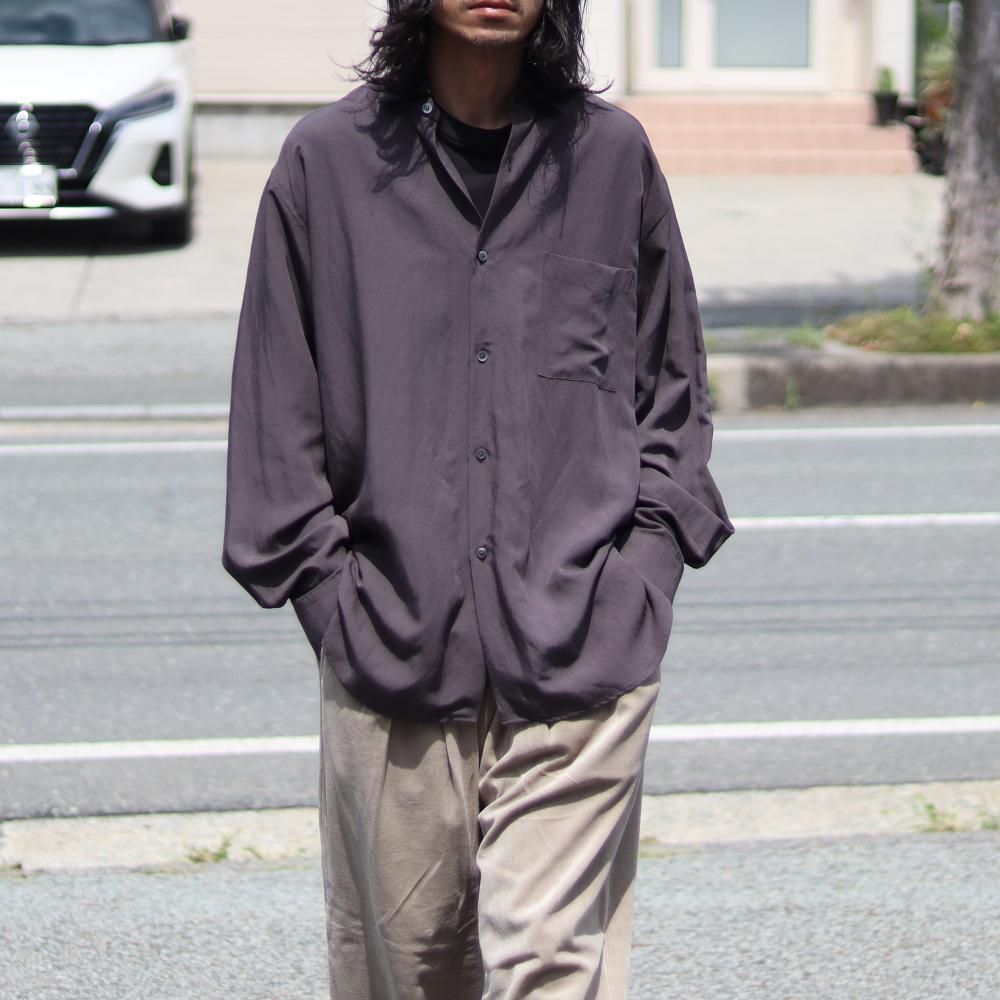 ssstein  RAYON/LINEN OVERSIZED DOWN PAT SHIRT