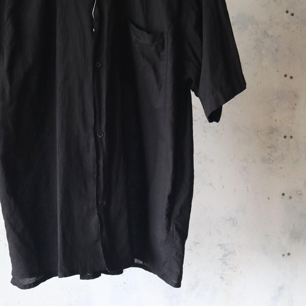COMOLI KHADIコットン 半袖オープンカラーシャツ - DIMPLE