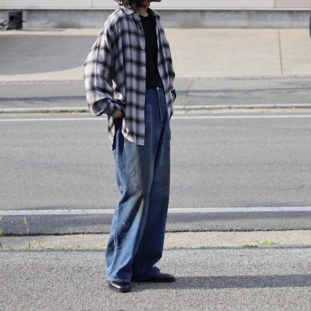ssstein RAYON/LYOCELL CHECK OVERSIZED DOWN PAT SHIRT - DIMPLE