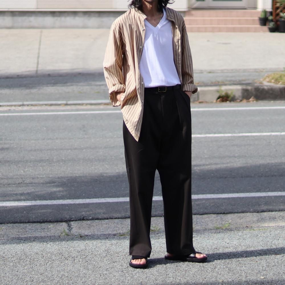 ULTERIOR WASHED VINTAGE TWILL TUCKED PANTS - DIMPLE