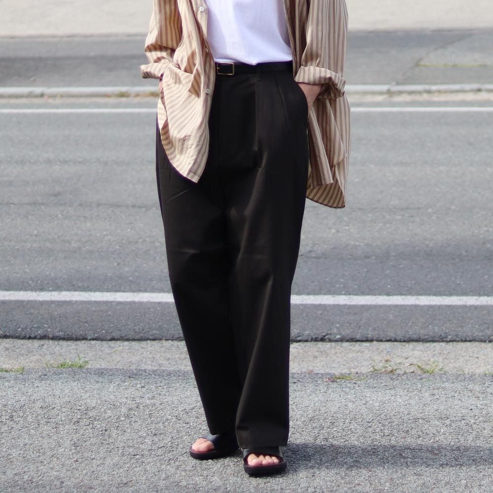 ULTERIOR  WASHED VINTAGE TWILL TUCKED PANTS